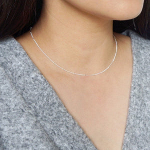 Dainty Silver Satellite Necklace 