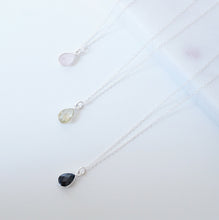 Load image into Gallery viewer, Rose Quartz Teardrop Sterling Silver Necklace (Arosa) // Gift for her // Minimalist jewellery //