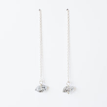 Load image into Gallery viewer, Herkimer Diamond and Sterling Silver Threader Earrings (Emery) // Gifts for her // Handmade jewelry // minimalist earrings