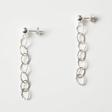 Load image into Gallery viewer, Silver textured loop earrings on sterling silver studs (Germaine) 