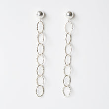 Load image into Gallery viewer, Silver textured loop earrings on sterling silver studs (Germaine) 