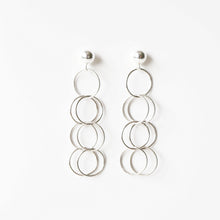 Load image into Gallery viewer, Silver loop earrings on sterling silver studs (Sirius) 