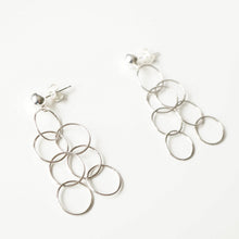 Load image into Gallery viewer, Silver loop earrings on sterling silver studs (Sirius) 