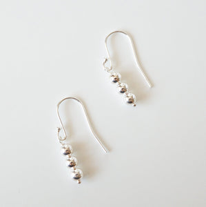 Trio Sterling Silver Orb Drop Earrings (Nora) 