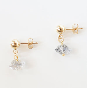 Herkimer Diamonds on 14K Gold-filled Studs (Aurora) // Gifts for her // Dainty earrings