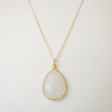 Load image into Gallery viewer, Moonstone Large Teardrop Pendant and Gold Necklace (Jenson) 