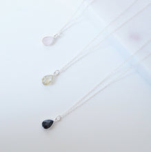 Load image into Gallery viewer, Black Spinel Gemstone Teardrop Sterling Silver Necklace (Isla) // Gift for her // Minimalist necklace //
