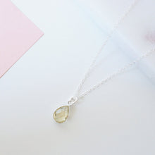 Load image into Gallery viewer, Lemon Quartz Teardrop Sterling Silver Necklace (Cannes) // Gift for her // Minimalist jewellery //