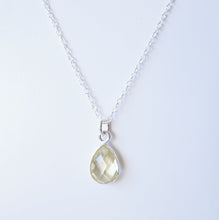 Load image into Gallery viewer, Lemon Quartz Teardrop Sterling Silver Necklace (Cannes) // Gift for her // Minimalist jewellery //