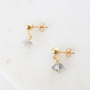 Herkimer Diamonds on 14K Gold-filled Studs (Aurora) // Gifts for her // Dainty earrings