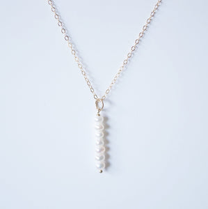 Delicate Pearls on 14K Gold-fill Necklace (Gisela) 