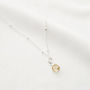 Tiny chalcedony on Sterling silver Necklace (Cira) // Gift for sister // Present for mom // Dainty necklace