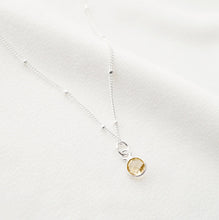 Load image into Gallery viewer, Tiny peridot stone on Sterling silver Necklace (Cira) // Gift for sister // Present for mom // Dainty necklace