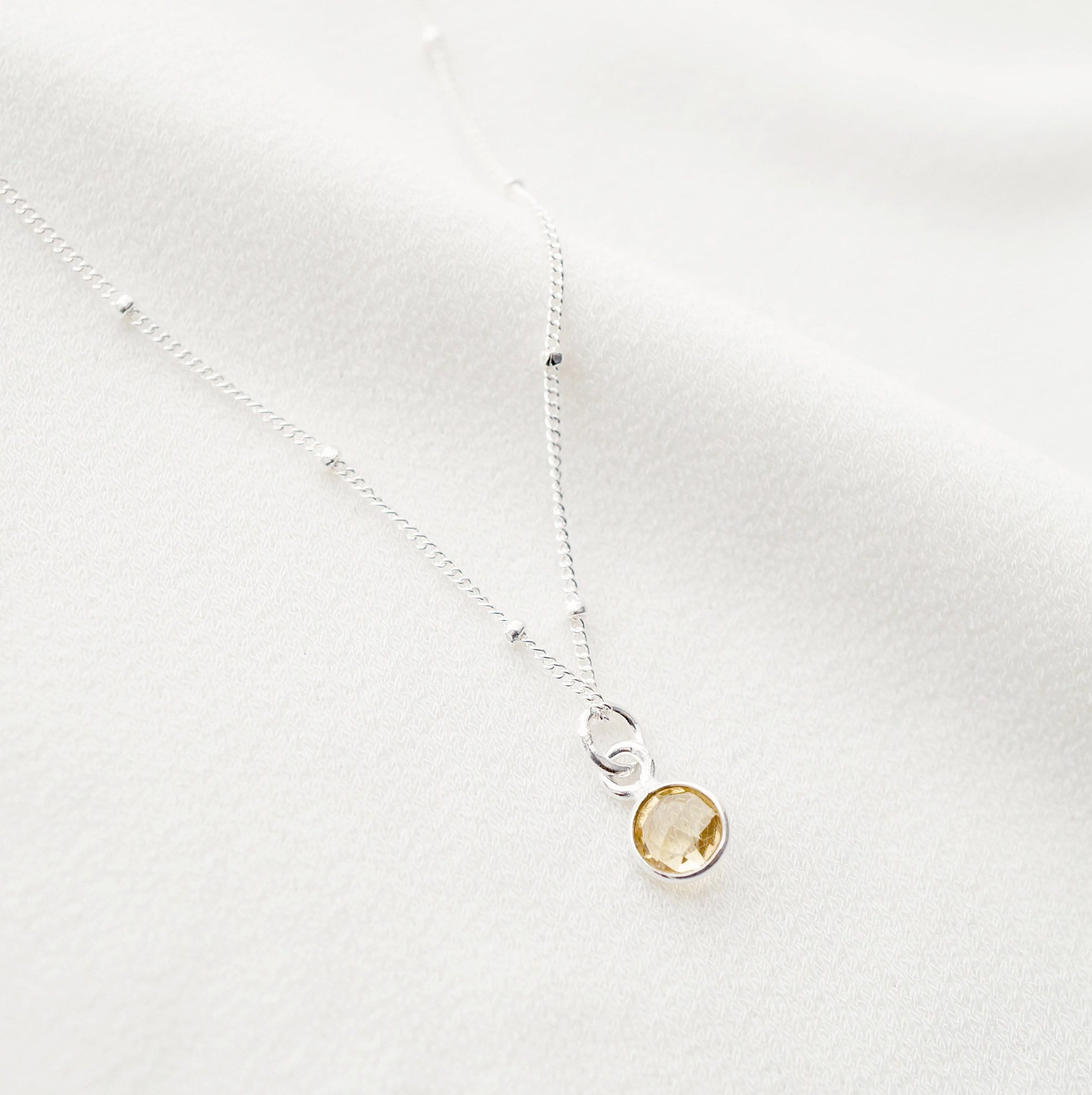 Tiny garnet stone on Sterling silver Necklace (Cira) // Gift for sister // Present for mom // Dainty necklace