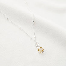 Load image into Gallery viewer, Tiny citrine on Sterling silver Necklace (Cira) // Gift for sister // November birthstone // Dainty necklace
