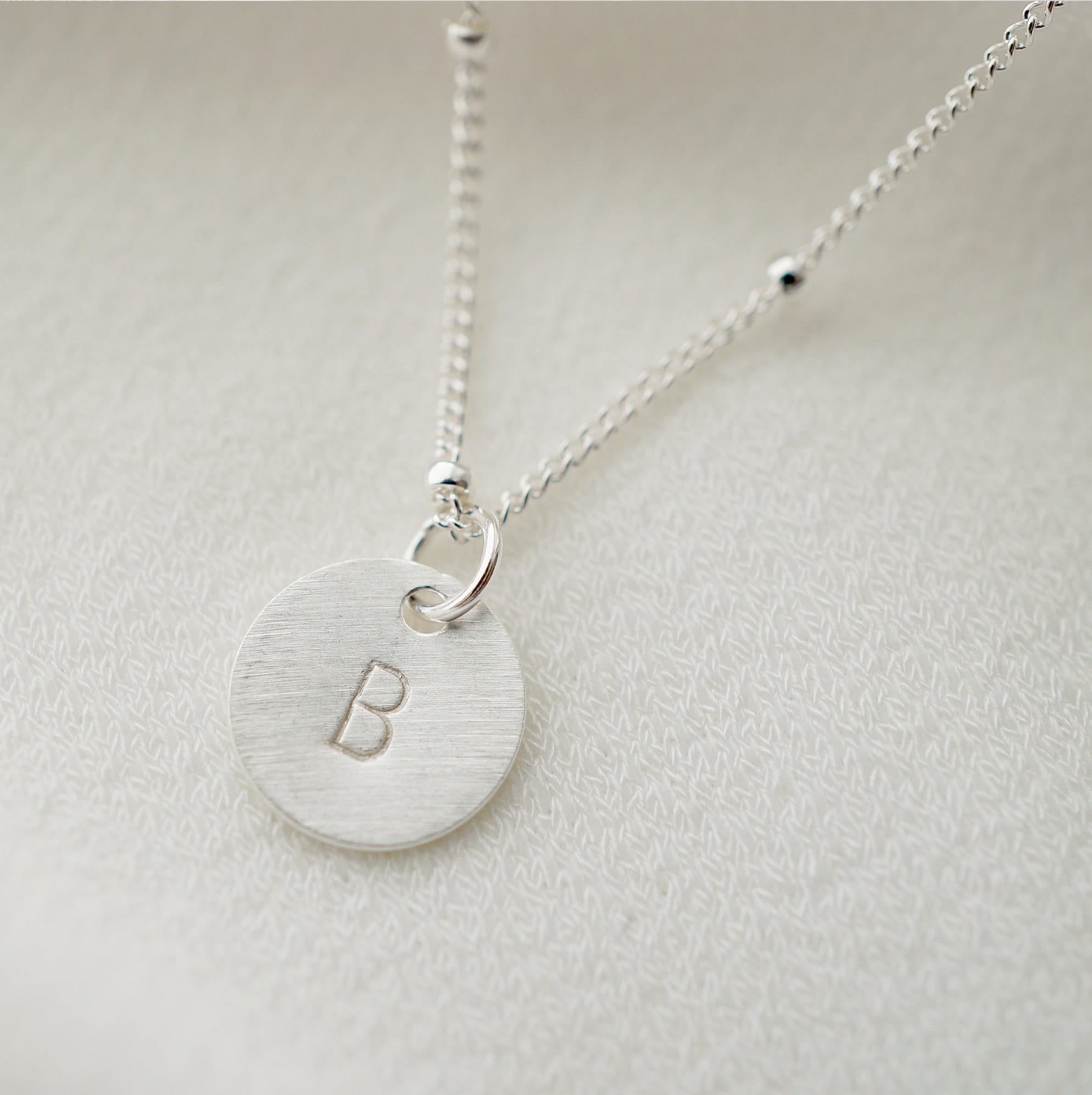 Tiny Personalized Silver Coin on Sterling silver Necklace (Carey) // Gift for sister // Personalized necklace // Personalized gift