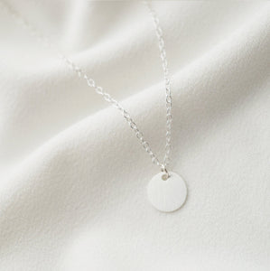 Tiny Silver Coin on Sterling silver Necklace (Cait) 