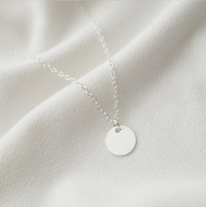 Tiny Silver Coin on Sterling silver Necklace (Cait) 