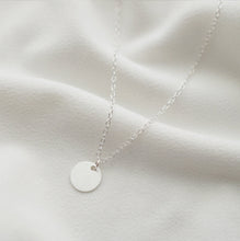 Load image into Gallery viewer, Tiny Silver Coin on Sterling silver Necklace (Cait) 