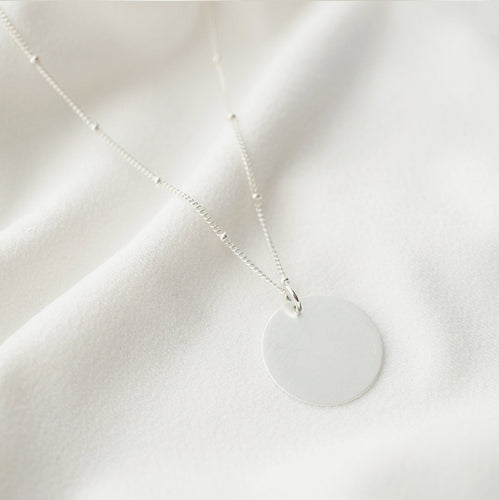 Large Silver Coin on Sterling silver Necklace (Dakota) 