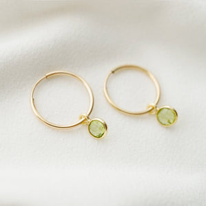 Peridot Gold Hoop Earrings (Valais) // Gifts for her // Handmade earrings // Minimalist jewelry