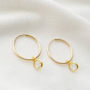 Quartz Gold Hoop Earrings (Valais)