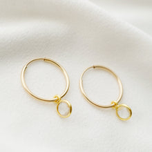 Load image into Gallery viewer, Quartz Gold Hoop Earrings (Valais) // Gifts for her // Handmade earrings // Minimalist jewelry