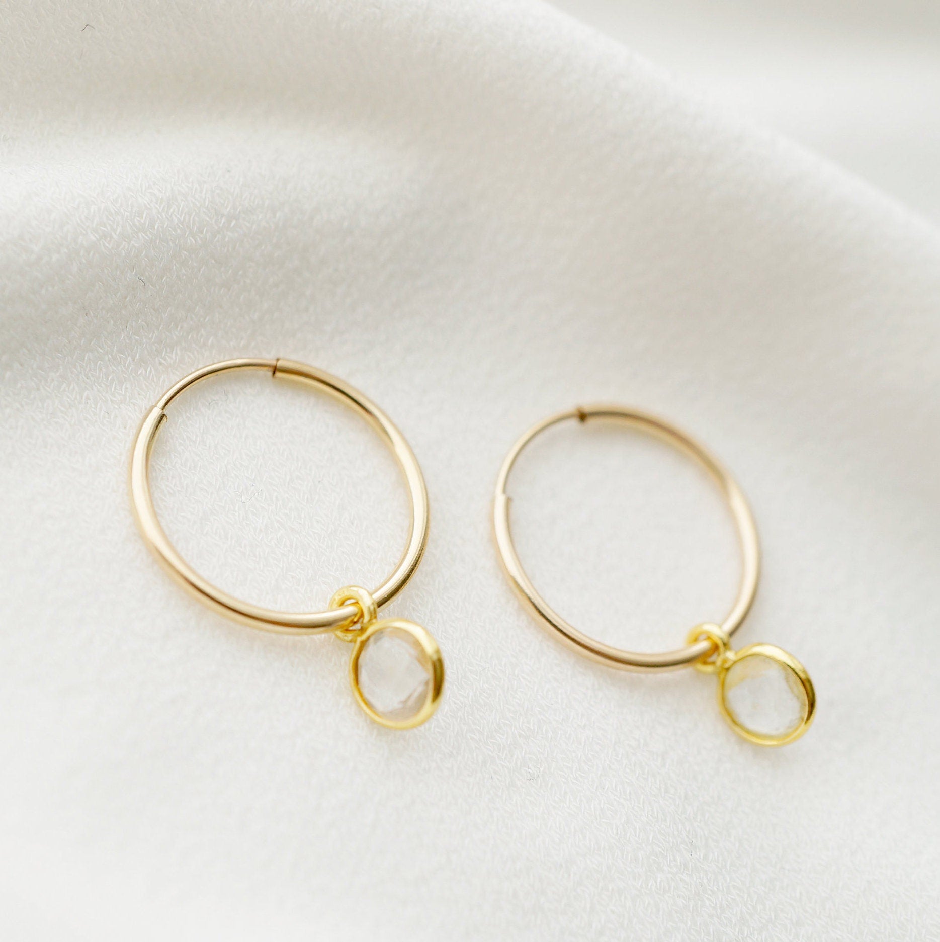 Peridot Gold Hoop Earrings (Valais) // Gifts for her // Handmade earrings // Minimalist jewelry