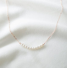 Load image into Gallery viewer, Tiny Pearl Gold Necklace (Grace) // 14K Gold filled Necklace // Bridal jewelry // Handmade jewelry // June birthstone
