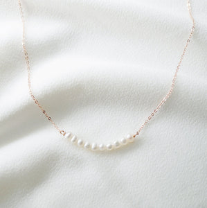 Tiny Pearl Gold Necklace (Grace) // 14K Gold filled Necklace // Bridal jewelry // Handmade jewelry // June birthstone
