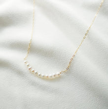 Load image into Gallery viewer, Tiny Pearl Gold Necklace (Grace) // 14K Gold filled Necklace // Bridal jewelry // Handmade jewelry // June birthstone
