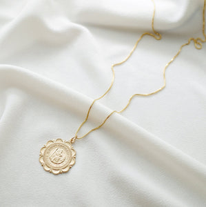 Traveler's Gold Coin Medallion Necklace (St Christopher Luxe) // 14K Gold filled // Gold Coin Jewelry // Minimalist jewelry