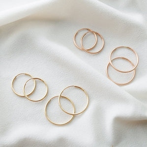 Rose Gold Small Hoop Earrings (Miro) 