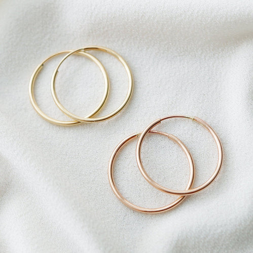 Rose Gold Small Hoop Earrings (Miro) 