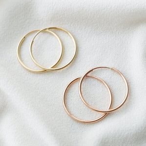 Rose Gold Small Hoop Earrings (Miro) 