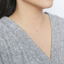 Load image into Gallery viewer, Tiny moonstone on Gold Necklace (Cira) // Gift for sister // Present for mom // Dainty necklace