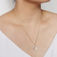 Load image into Gallery viewer, Traveler&#39;s Protection Gold Coin Medallion Necklace (St Christopher Regal) // 14K Gold filled // Gold Coin Jewelry // Minimalist jewelry