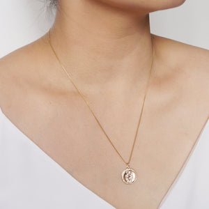 Traveler's Protection Gold Coin Medallion Necklace (St Christopher Regal) // 14K Gold filled // Gold Coin Jewelry // Minimalist jewelry