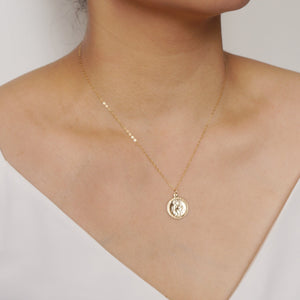Traveler's Protection Gold Coin Medallion Necklace (St Christopher Regal) // 14K Gold filled // Gold Coin Jewelry // Minimalist jewelry
