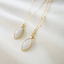 Load image into Gallery viewer, Moonstone Gold Marquise Necklace (Arabella) // Gift for her // Minimalist jewellery // June birthstone