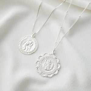 Traveler's Gold Coin Medallion Necklace (St Christopher Luxe) // 14K Gold filled // Gold Coin Jewelry // Minimalist jewelry