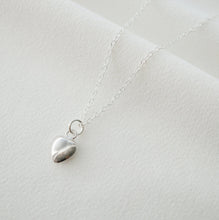 Load image into Gallery viewer, Tiny Sterling Silver Heart Necklace (Clementine) // Heart Charm // Gift for her // Minimalist jewelry