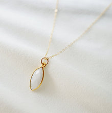Load image into Gallery viewer, Moonstone Gold Marquise Necklace (Arabella) // Gift for her // Minimalist jewellery // June birthstone