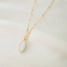 Load image into Gallery viewer, Moonstone Gold Marquise Necklace (Arabella) // Gift for her // Minimalist jewellery // June birthstone