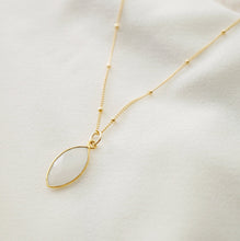Load image into Gallery viewer, Moonstone Gold Marquise Necklace (Arabella) // Gift for her // Minimalist jewellery // June birthstone