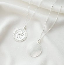Load image into Gallery viewer, Traveler&#39;s Protection Silver Coin Medallion Necklace (St Christopher Regal) // Saint Christopher Medal // Travel Gift // Religious Catholic