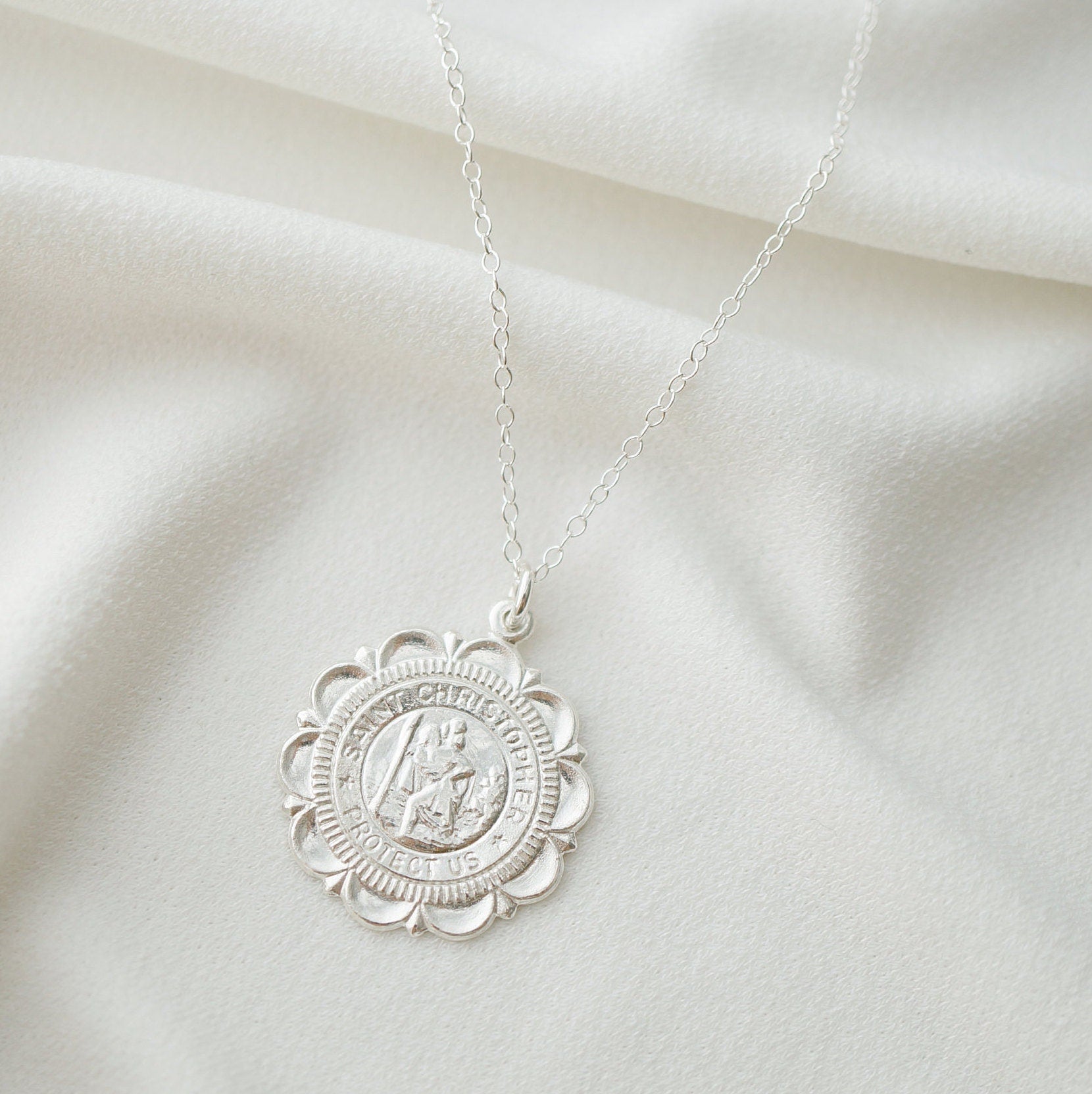 Traveler's Gold Coin Medallion Necklace (St Christopher Luxe) // 14K Gold filled // Gold Coin Jewelry // Minimalist jewelry