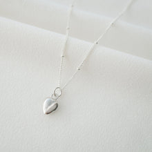 Load image into Gallery viewer, Tiny Sterling Silver Heart Necklace (Clementine) // Heart Charm // Gift for her // Minimalist jewelry