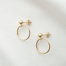Load image into Gallery viewer, Dainty Gold Infinity Circle Stud Earrings (Lazio) // Gifts for her // Dainty earrings
