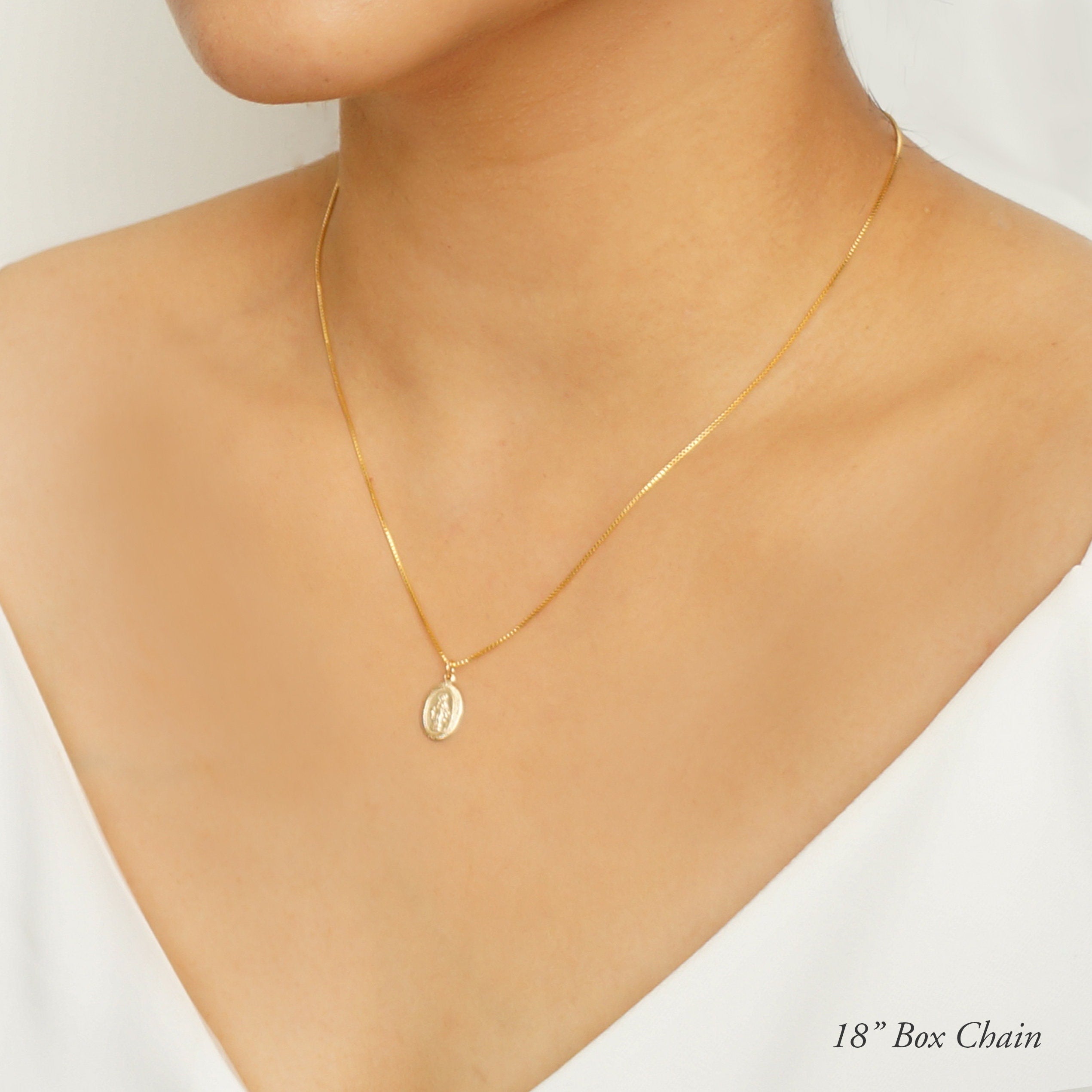 Petite Blessed Mother Virgin Mary Gold Coin Medallion Necklace (Mary Pico) // 14K Gold filled // Gold Coin Jewelry // Religious Jewelry